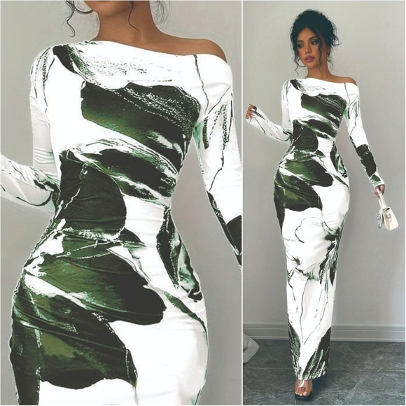 Harmony In Nature Dresses & Skirts - Neriah One-Shoulder Maxi Dress - Green
